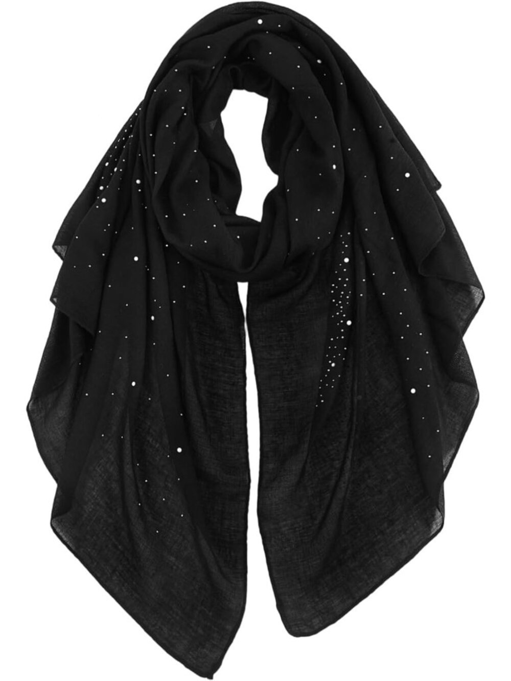 Sparkly Rhinestone Pearl Scarf for Women, Glitter Bling Shawl & Wraps